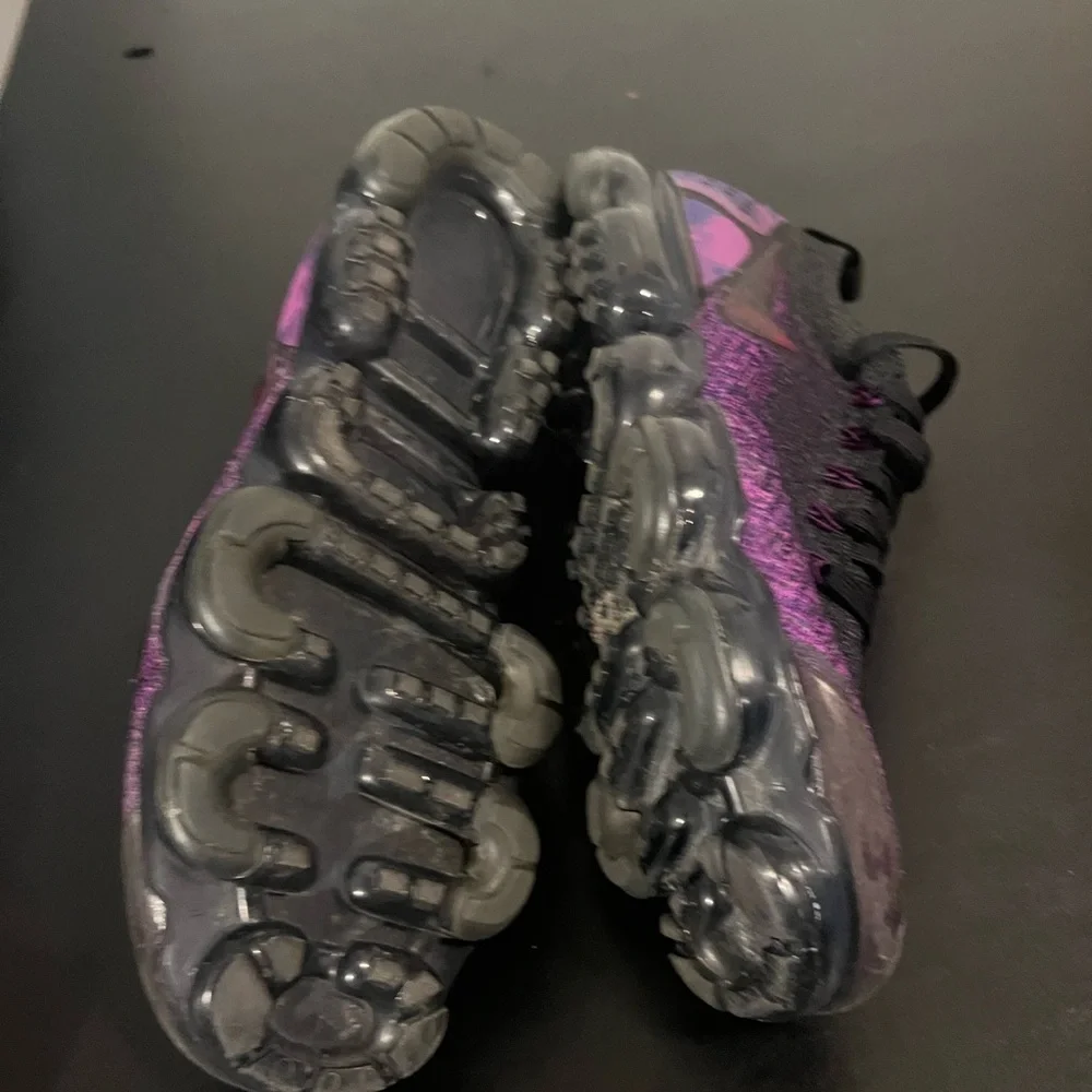 Purple and Black Athletic Shoes Vapormax Flyknit